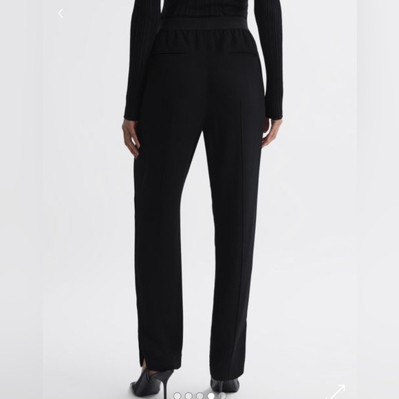 Reiss Leona colour-block tapered split-hem trousers, Size 4 to 6, black/navy - Picture 4 of 9